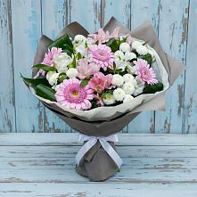 Букет цветов из:  Герберы, Альстромерии и Хризантемы в Лаголово