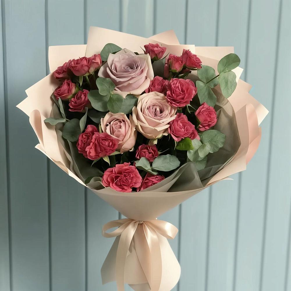 Букет цветов из: Гвоздики и Розы в Лаголово