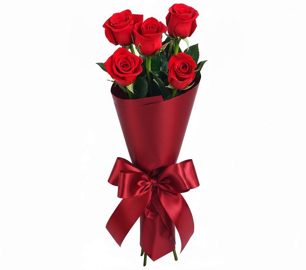 Букет 5 Красных роз Эдлесс Лав в Лаголово