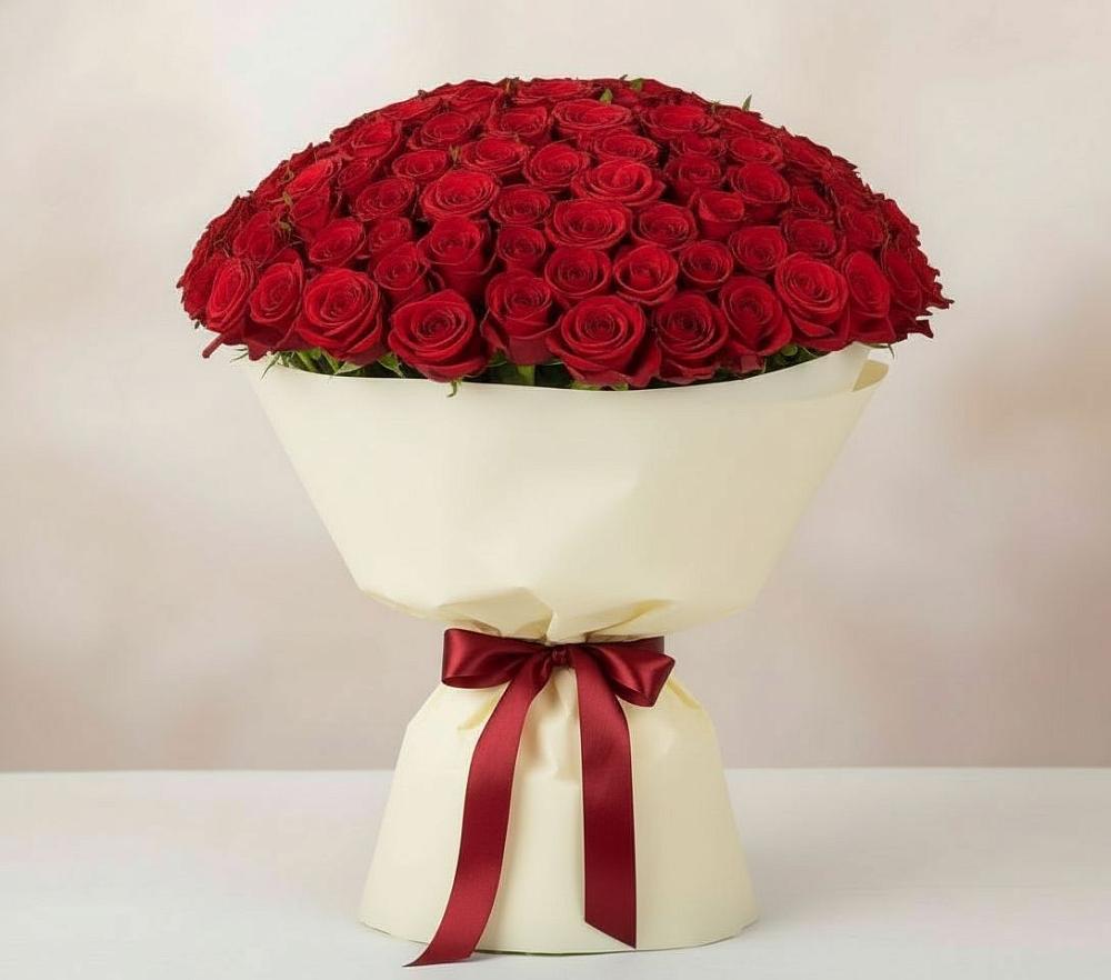 Букет 101 Красная роза Милано в Лаголово