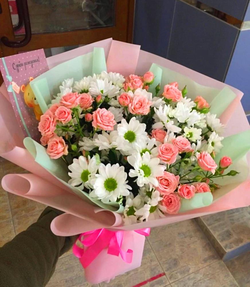 Букет цветов из: Розы и Хризантемы в Лаголово