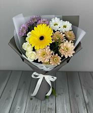 Букет цветов из:  Розы, Герберы и Хризантемы в Лаголово