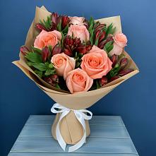 Букет цветов из:  Розы и Альстромерии в Лаголово