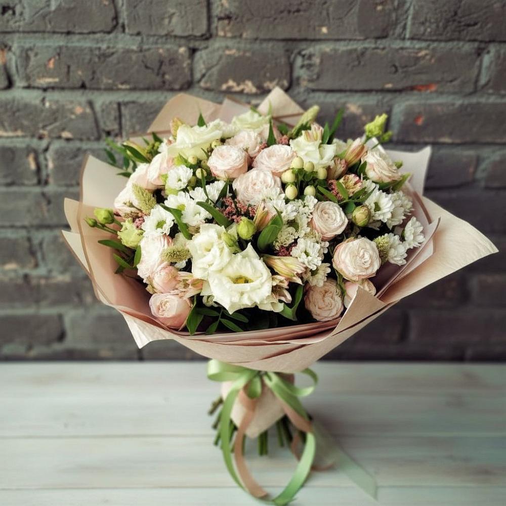 Букет цветов из: Альстромерии, Розы и Хризантемы в Лаголово