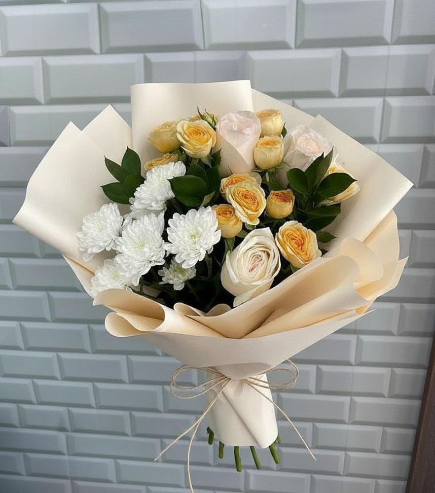 Букет цветов из: Розы и Хризантемы в Лаголово