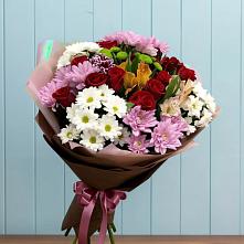 Букет цветов из:  Розы, Хризантемы и Альстромерии в Лаголово