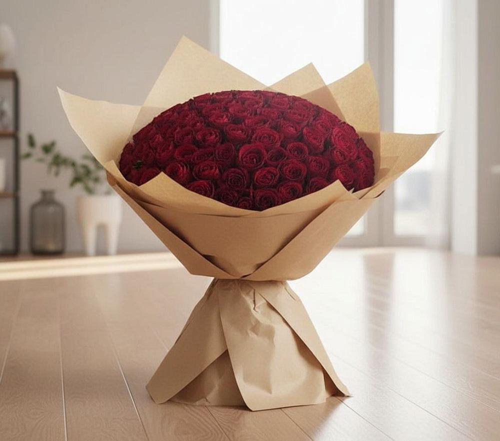 Букет 101 Красная роза в Лаголово