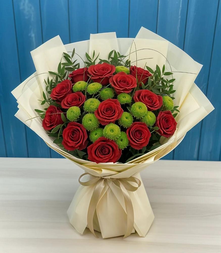 Букет цветов из: Розы и Хризантемы в Лаголово